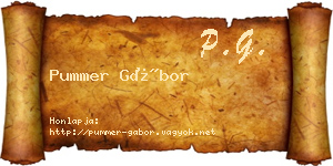 Pummer Gábor névjegykártya