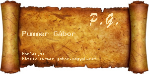 Pummer Gábor névjegykártya